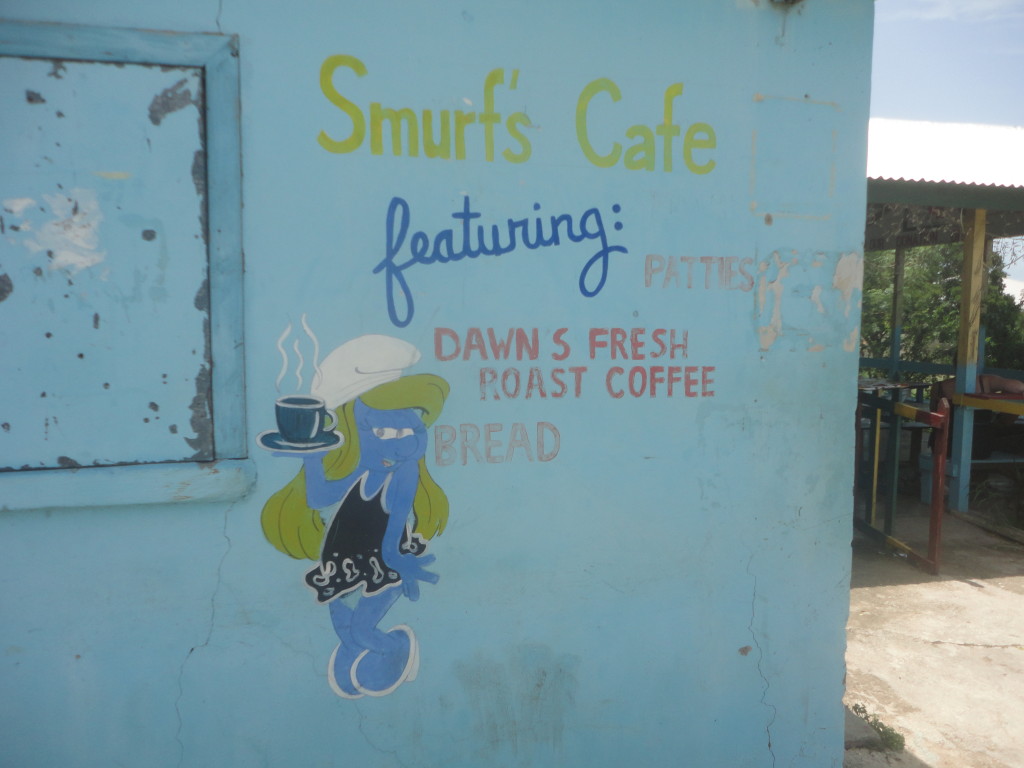 Smurf's Cafe Sign