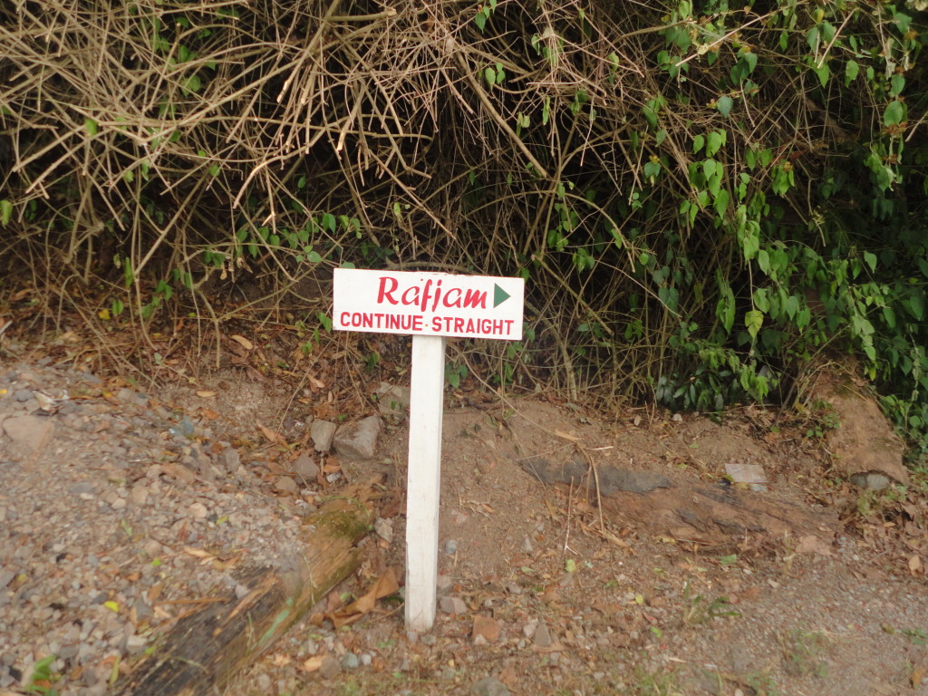 Sign on the wat to RafJam Bed and Breakfast