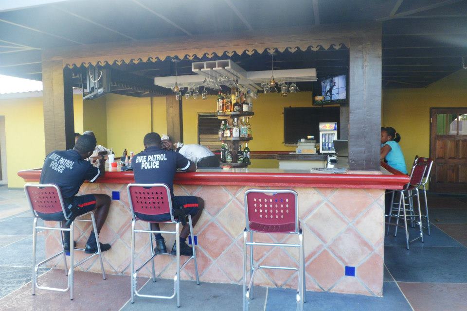 Police Officers at Mongoose Jamaica restaurant in Ocho Rios